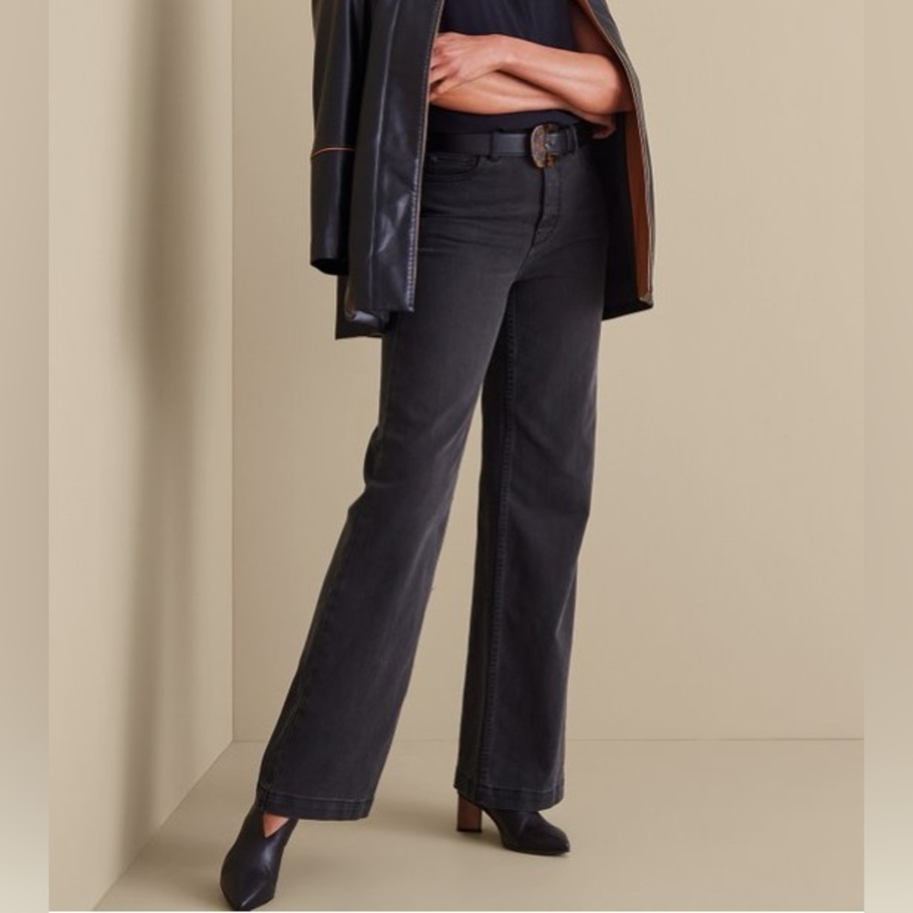 Soft Surroundings Ultimate Denim Wide-Leg Jeans, Size 12 NWT